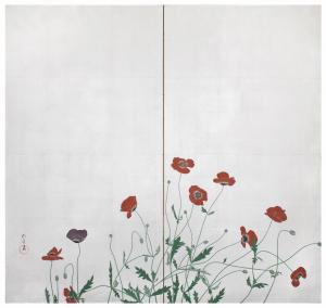 荒井経『酒井抱一作 虞美人草図屏風』(推定試作(2013年)