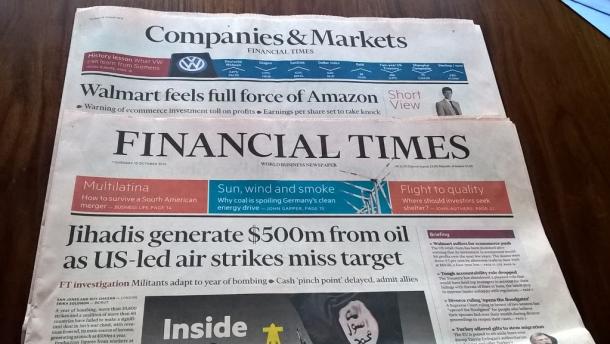 FTの平日版は本紙とマーケット情報版の2つに分かれている