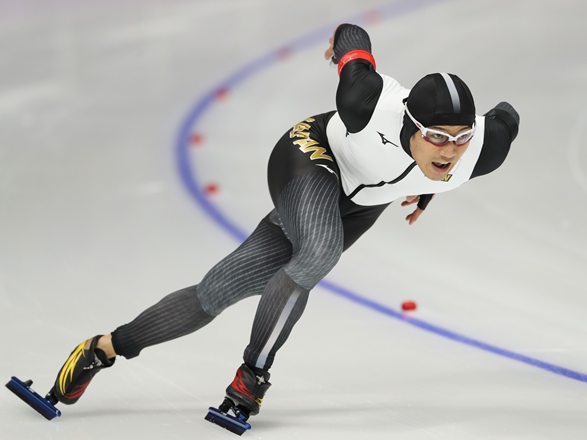 平昌五輪スピードスケート男子500メートルで6位となった加藤条治=2018年2月19日、江陵オーパル